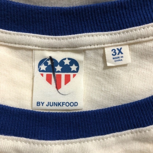 Junk food pong cream/blue T-shirt SZ 3X NWT - Picture 12 of 13